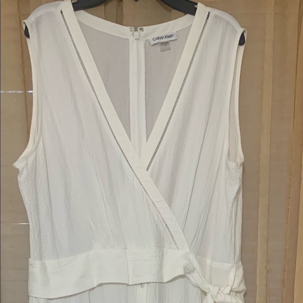 Calvin Klein Dress. Size 14. Off white or cream long dress.
